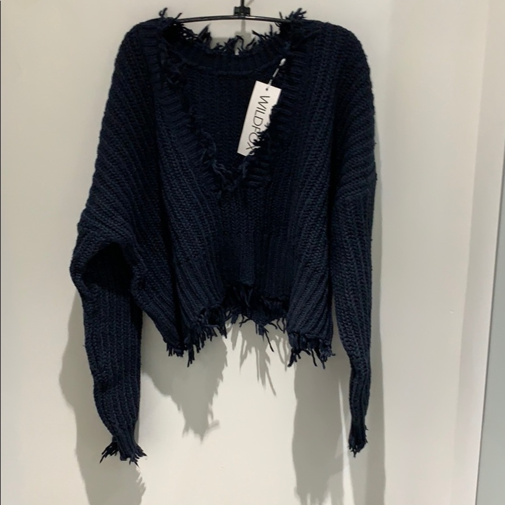 Wild fox palmetto sweater navy.